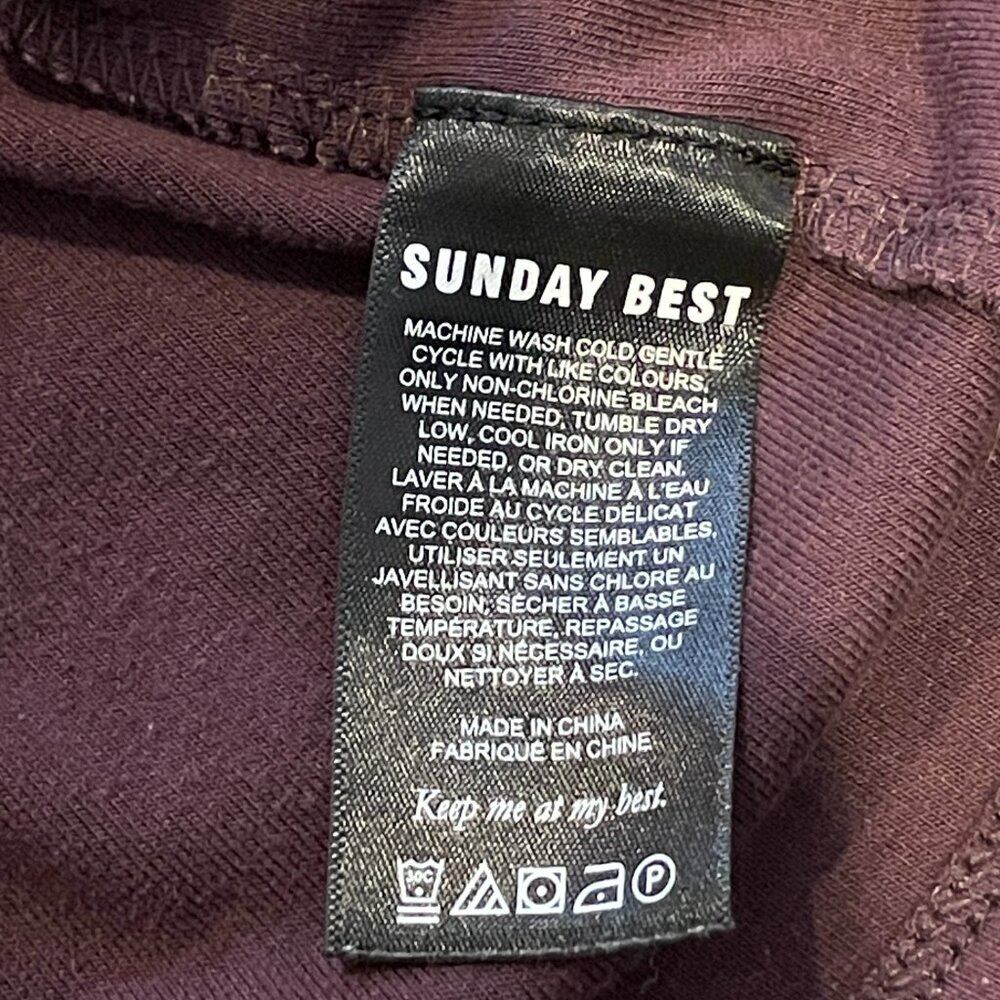 Sunday Best Aritzia Short Sleeve T Shirt Maroon/Wine Size M - Picture 5 of 9